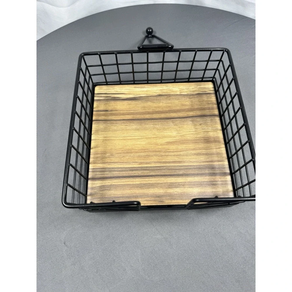 Napkin Holder Decorative Modern Wood Base for Restaurant Kitchen Living Room - Picture 2 of 4